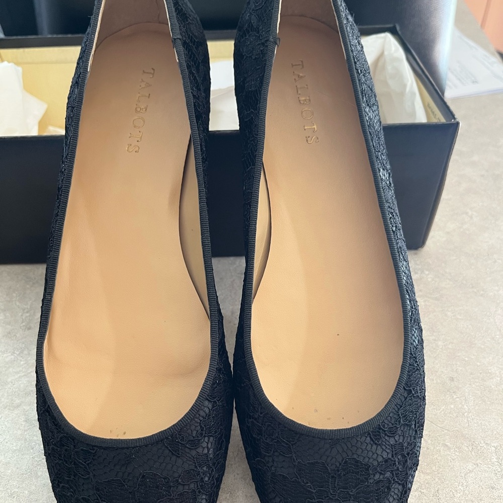 Talbots Black Lace Flats